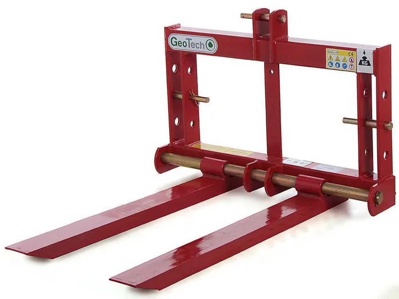 GeoTech D1200 - Fourche à palettes pour tracteur - Portepalette postérieure - Capacité de charge 1200 Kg