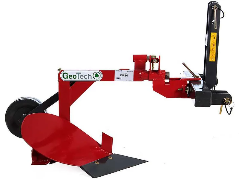 GeoTech DP16 - Charrue mono-soc à aile courte – Pour tracteurs avec attelage à trois points