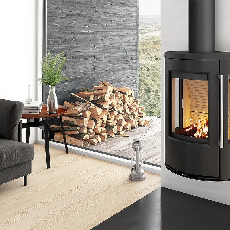 TermaTech TT23RGW Poêle à bois Acier Noir Sortie de fumée par le haut