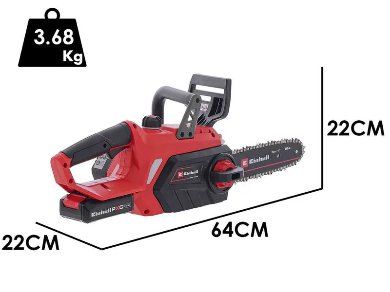 Einhell GE-LC 18/25-1 Li Kit - Tronçonneuse à batterie 18 V 2,5 Ah - Guide de 25 cm