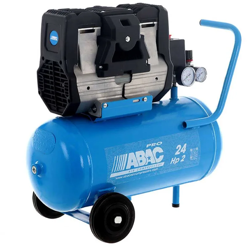 Abac pole position OS20P - Compresseur d'air électrique monophasé silencieux, sans huile - Moteur 2 CV - 24 L