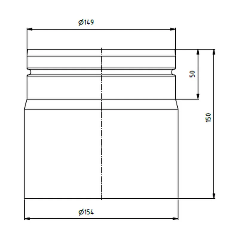 Raik conduit LS diamètre 150x150x2,00mm rétréci gris