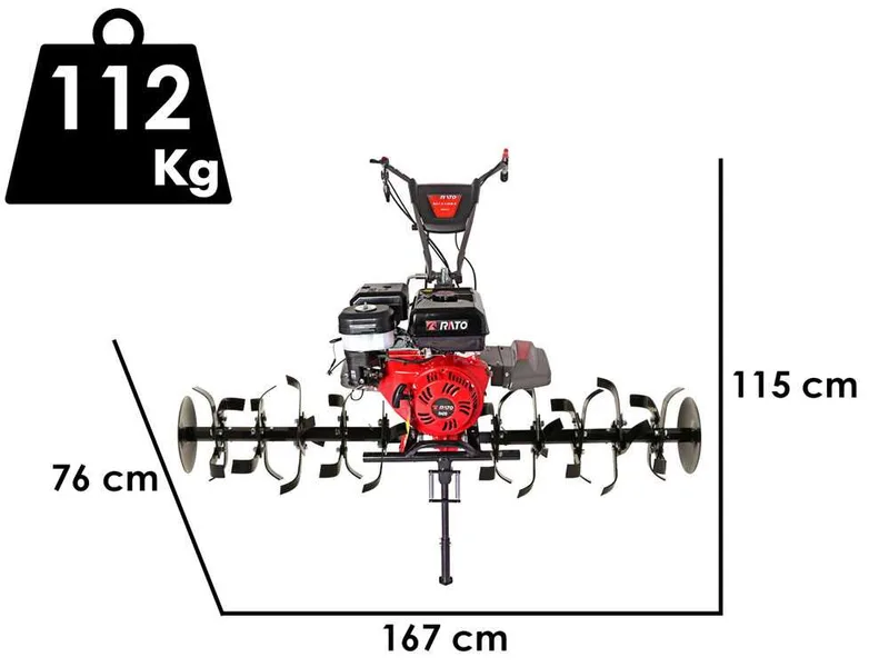 Italian Power RG 7.2-130Q-Z - Motobineuse à essence 15 CV - Moteur Rato R420