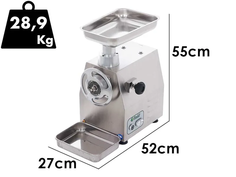 Fimar 22RS - Hachoir à viande électrique - 230 V - 1,5 CV - Groupe de hachage en aluminium - Avec inverseur de marche