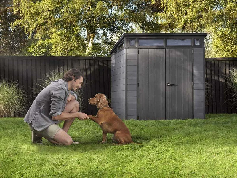 Keter Cortina 7x7 - Abri de jardin - Avec porte à double battant - 214 × 218 × 226 cm