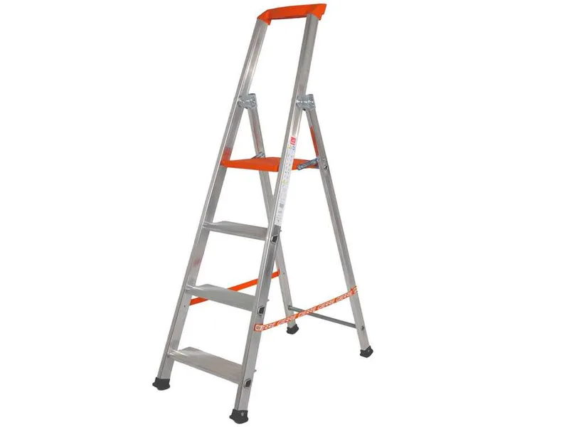 Gierre Stabila AL710DS - 4 marches, 1.47 m - Échelle en aluminium avec tréteau