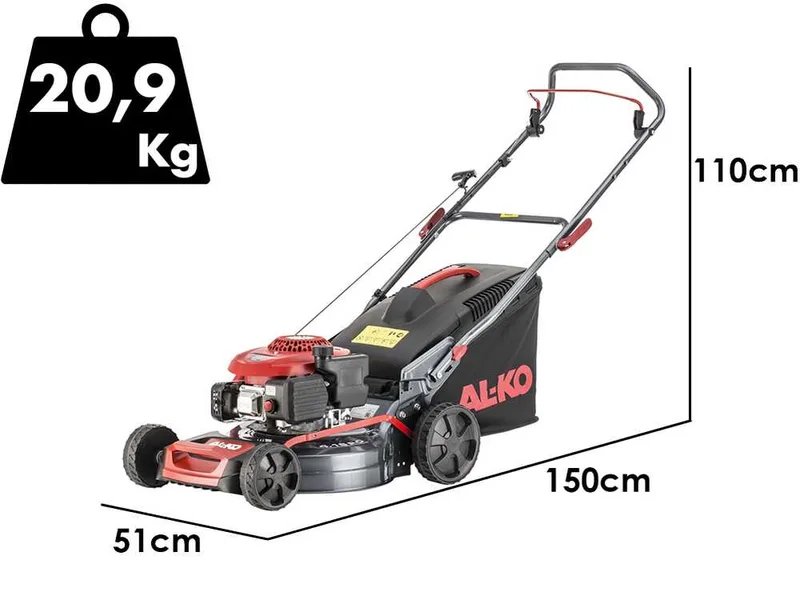 Al-Ko Easy 4.16 P-D - Tondeuse à gazon thermique - 3 en 1 - Moteur AL-KO Tech 3000 de 79,8 cm³