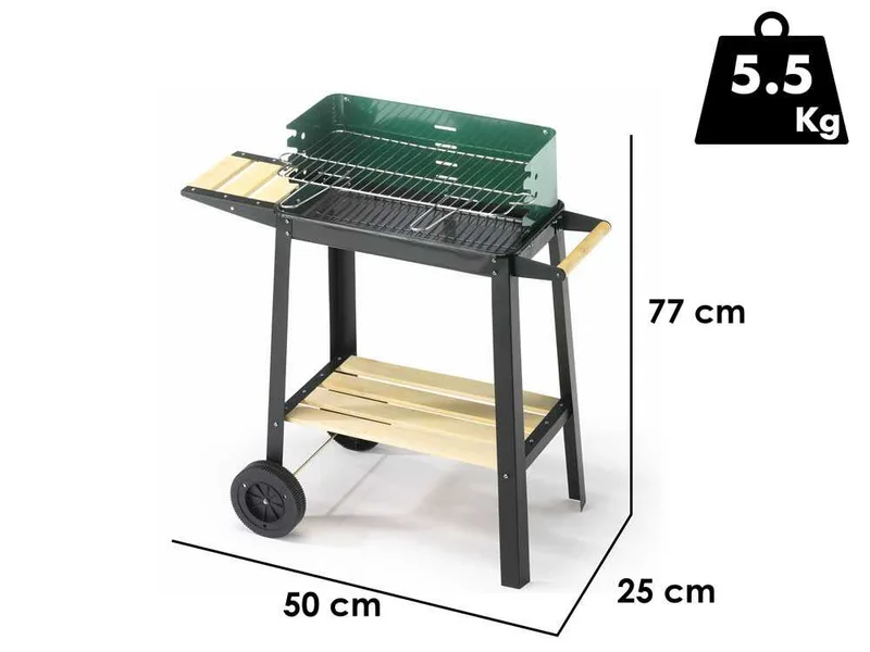 Ompagrill 50-25 Green/W - Barbecue à charbon