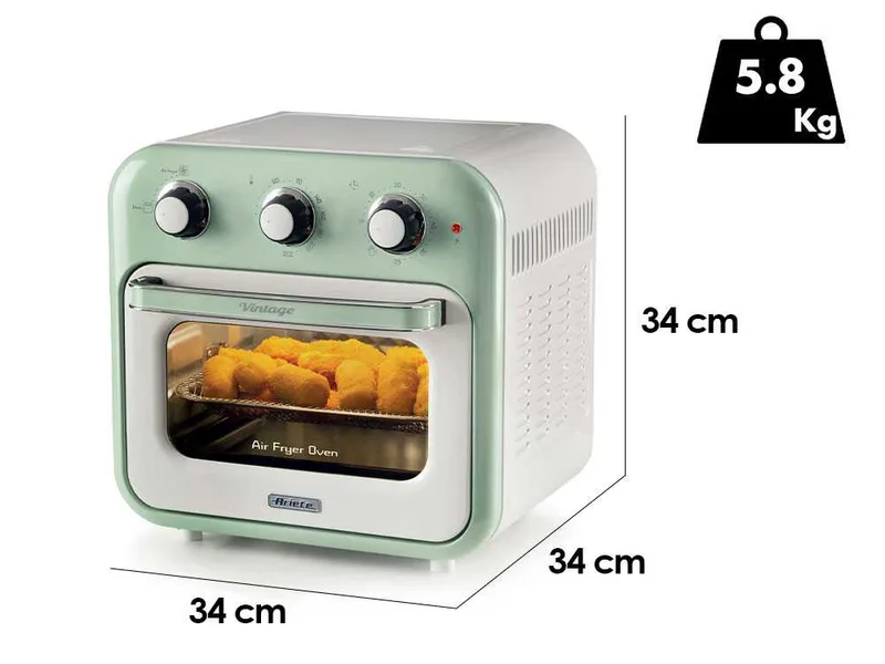 Ariete Vintage Vert - Friteuse à air et four électrique 16 L
