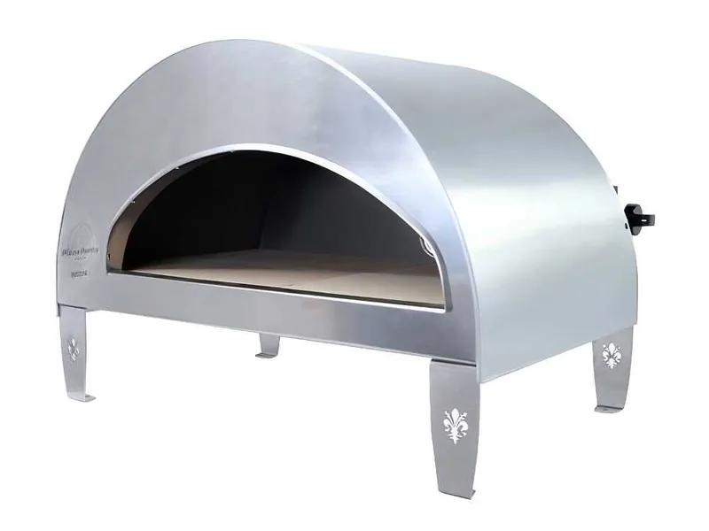 Pizza Party Emozione Silver - Four à pizza à gaz d'extérieur - Chambre de cuisson 40 x 70 cm - Sole en briques réfractaires
