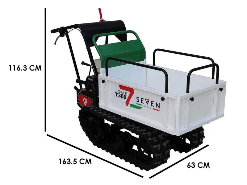 Brouette à chenilles Seven Italy T300 GX - benne extensible - capacité de charge 300 kg