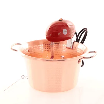 Chaudron électrique en cuivre martelé pour polenta Macom Polentino base plate 4W