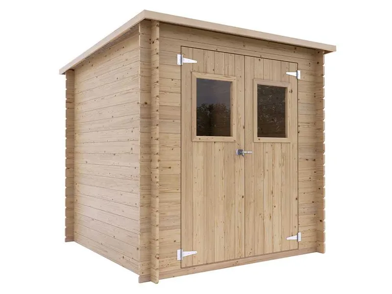 Alce Vibo 198 x 198 cm – Abri de jardin en bois - Avec fenêtres frontales – 198 x 198 x 195 cm