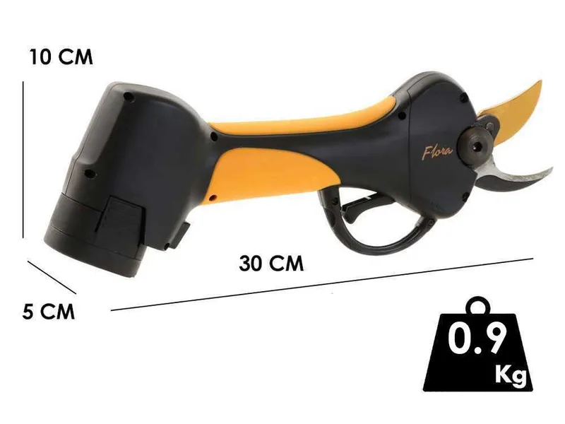 Agritec Flora PCP100A + PC32 – Kit élagueuse sur batterie + sécateur électrique – 3 batteries 14,4 V 2,5 Ah – Diamètre de coupe 32 mm