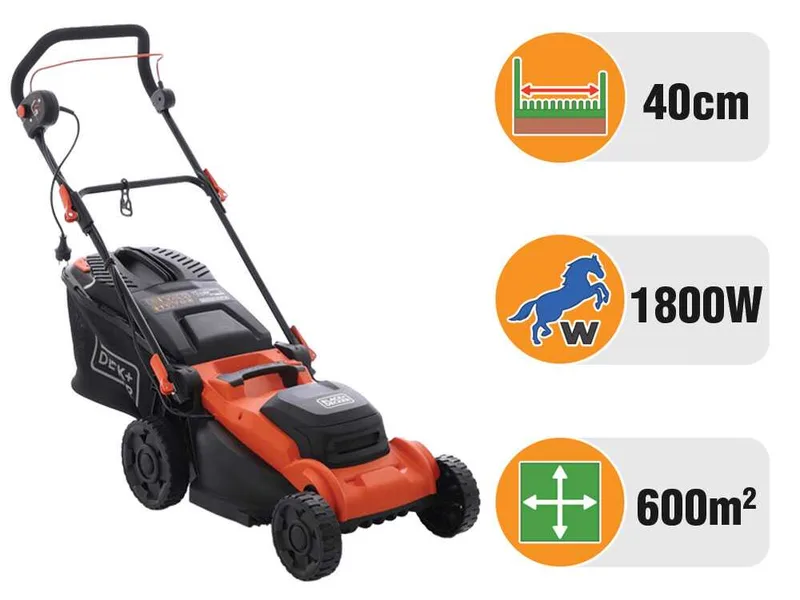 Black & Decker BEMWP400-QS - Tondeuse à gazon électrique - 1800 W - Largeur de coupe 40 cm