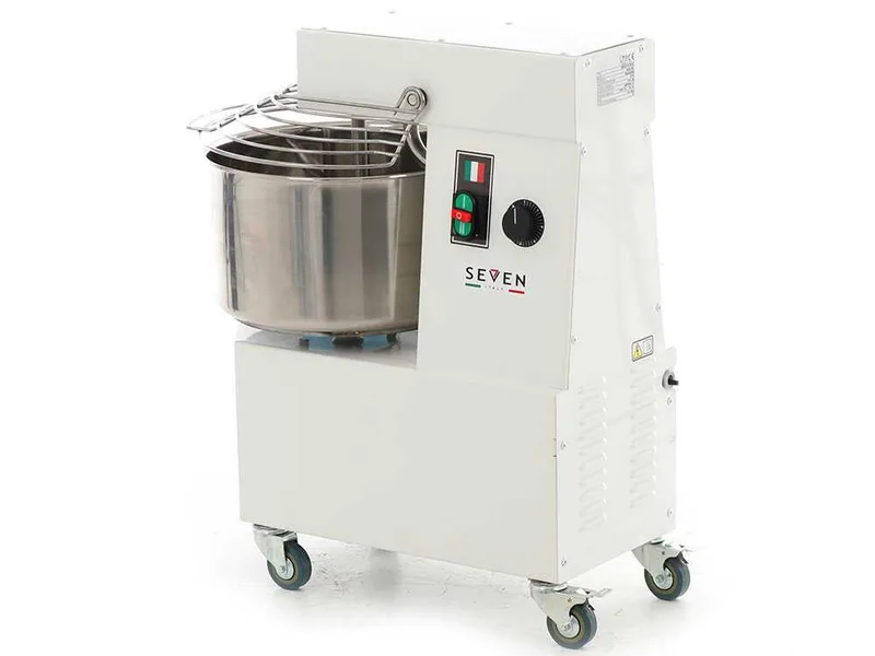 Pétrin à spirale professionnel Seven Italy GH 30 2V - 230 V - Avec roues et Minuterie - 2 vitesses