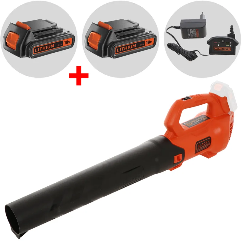 Black & Decker BCBL200L-QW - Souffleur de feuilles à batterie 18 V 2 Ah + batterie 18 V 2 Ah