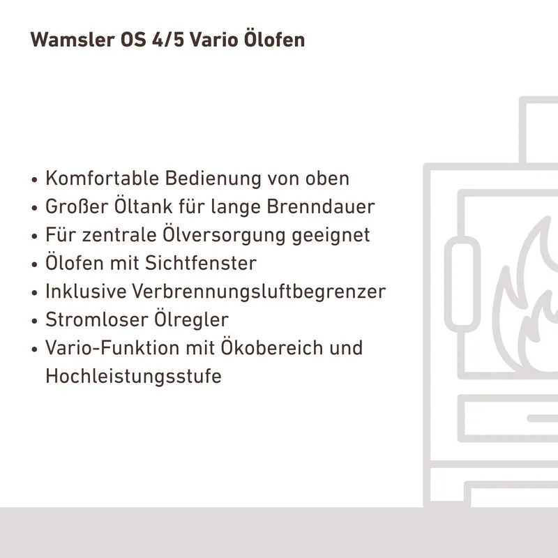 Wamsler OS 4/5 Vario poêle à mazout Maron