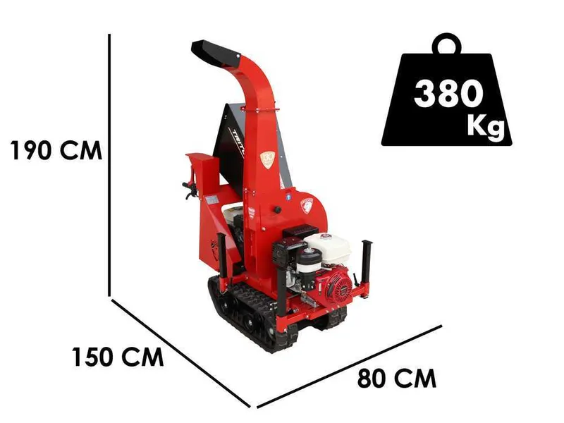Ceccato Olindo Tritone BIG CINGO - Broyeur autotracté à chenilles sur brouette - Moteur Honda GX390