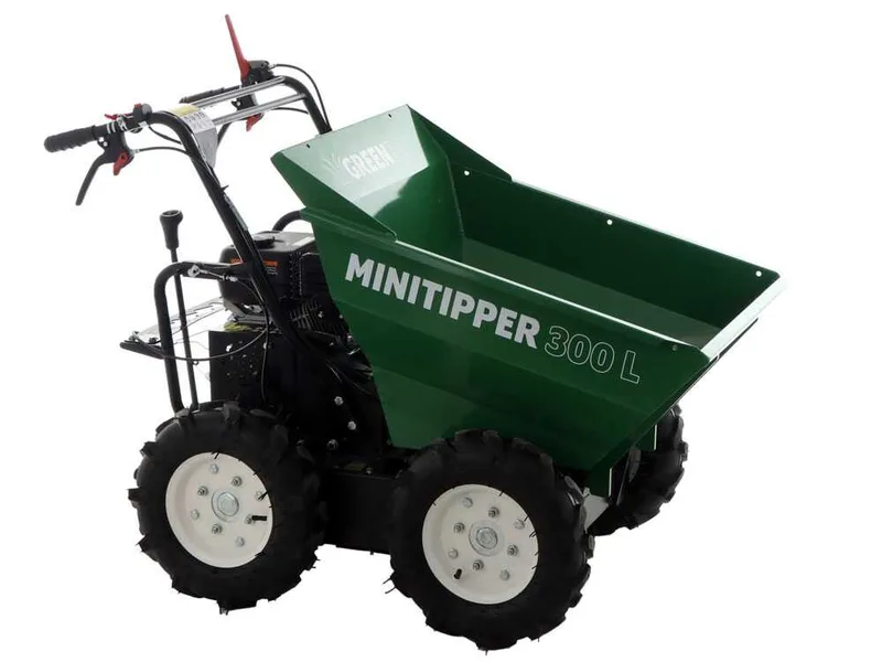 Brouette 4x4 à essence GreenBay MiniTipper 300 L - Moteur Loncin G200F