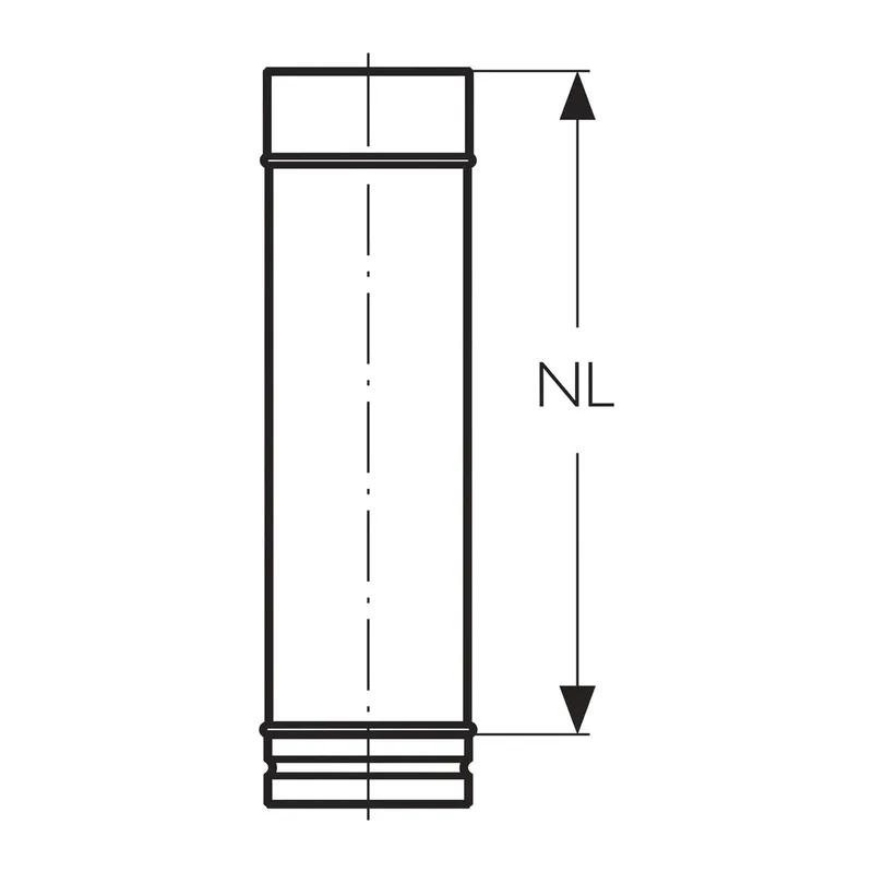 Schiedel Élément de conduit PPL ovale 500 mm Ø 150 mm