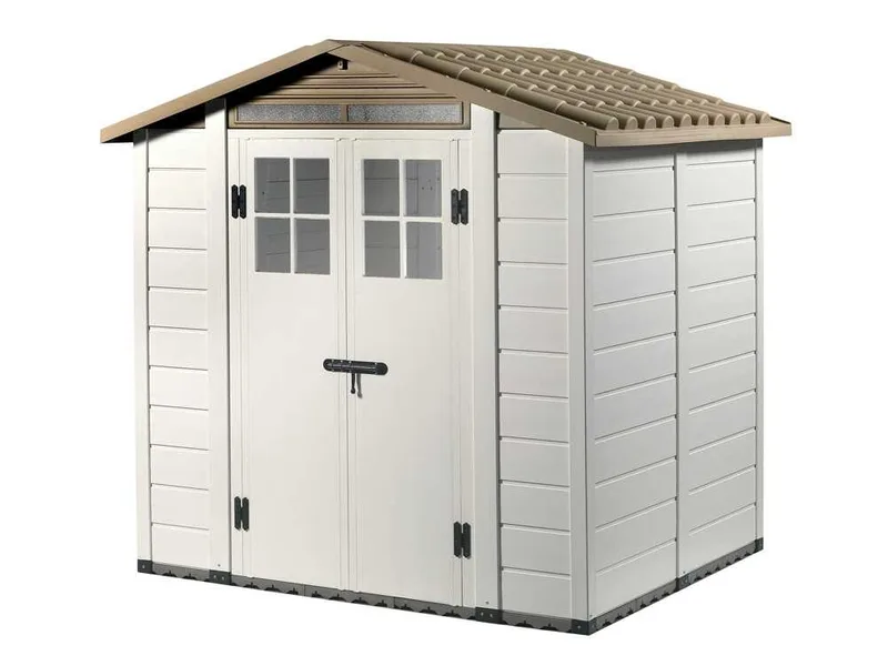 Garofalo Tuscany Evo 200 - Abri de jardin - Avec fenêtres et porte à double battant - 202,5 x 162,5 x 216 cm