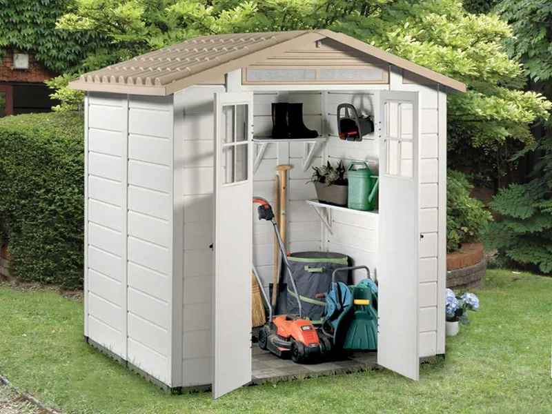 Garofalo Tuscany Evo 200 - Abri de jardin - Avec fenêtres et porte à double battant - 202,5 x 162,5 x 216 cm