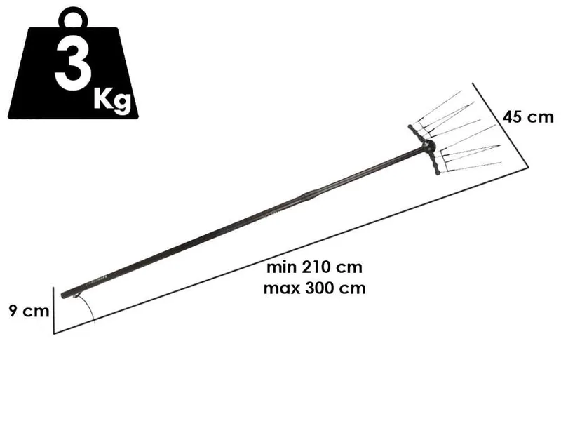 Jolly Sfera - Peigne vibreur électrique à batterie - Perche télescopique 208/297 cm