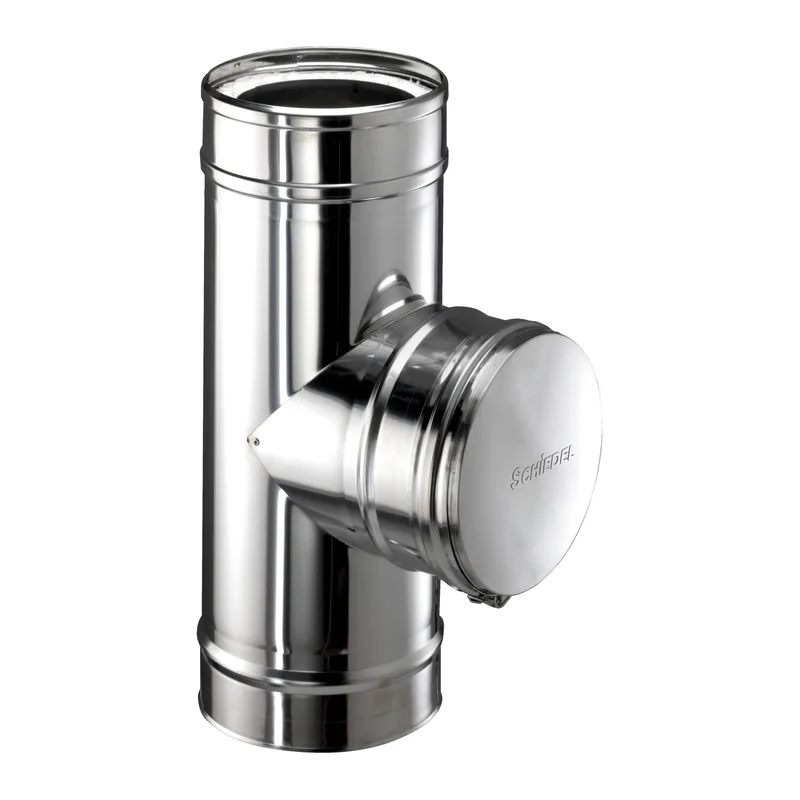 Schiedel ICS raccord de porte de nettoyage rond pour combustibles solides Ø130 mm double paroi brillant