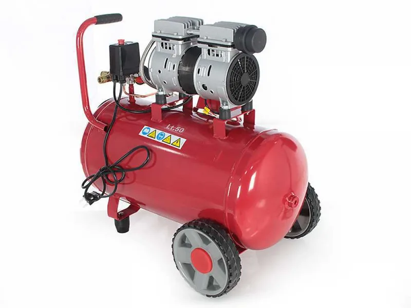 GeoTech S-AC 50.8.10 - Compresseur d'air électrique silencieux 50 L oilless - Moteur 1 CV