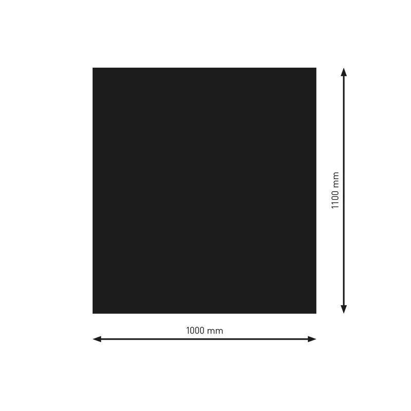 Plaque de base Raik Rectangulaire / Carré Noir revêtu par poudre 1100 x 1000 mm