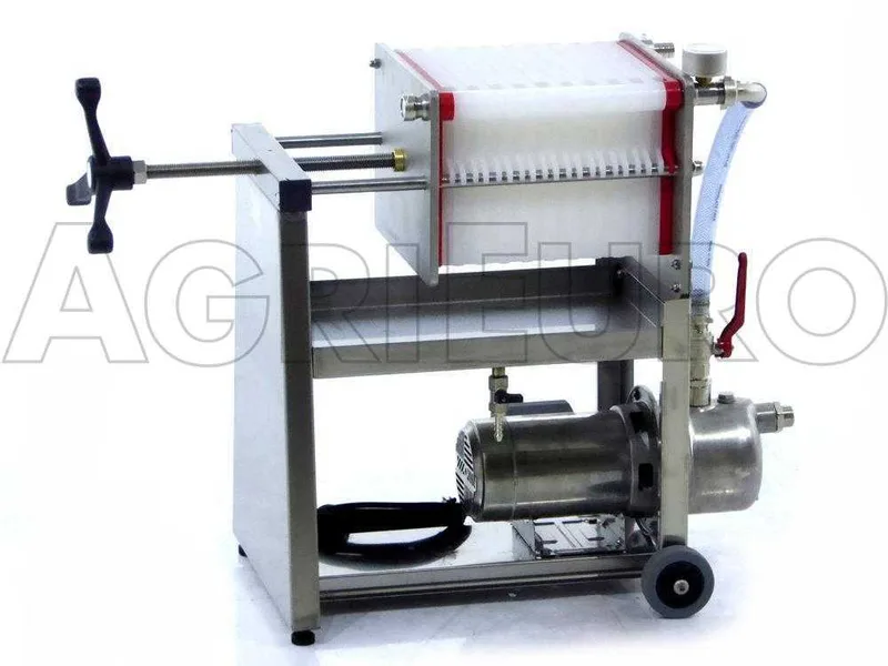 Enotecnica Pillan AF20 - Filtre à 20 cartons et à plaques 20x20 - pompe oneologique-châssis/pompe en acier INOX
