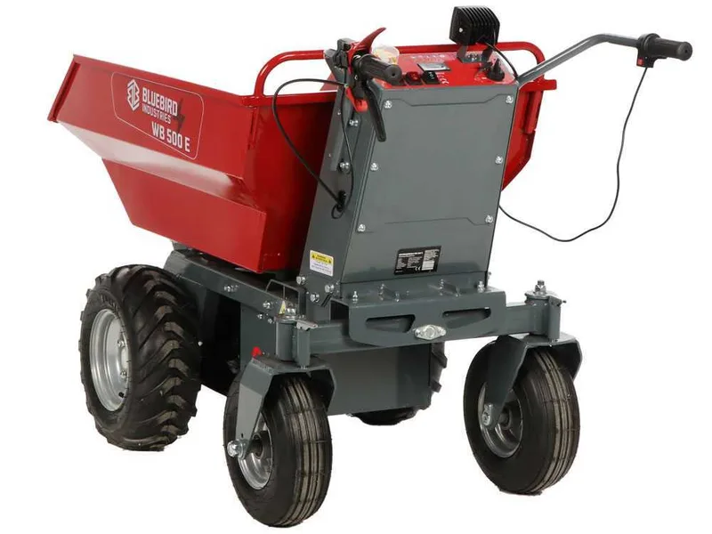 Blue Bird WB 500E - Brouette motorisée sur batterie - 48 V 32 Ah - Benne dumper