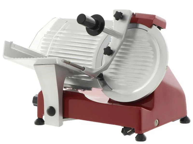 Trancheuse FAC F 250 R Rouge - Corps en Alliage d'aluminium - Avec parties lavables - Lame de 250 mm - Affûteur fixe