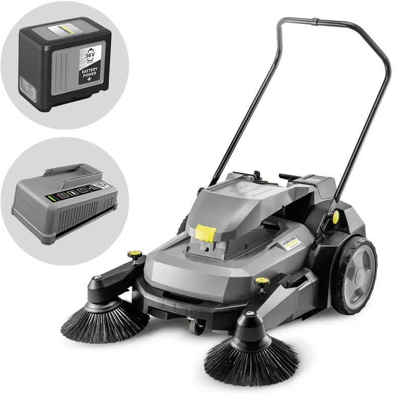 Karcher KM 70/25 C Bp 2SB - Balayeuse à batterie avec bac de ramassage 36V 6Ah