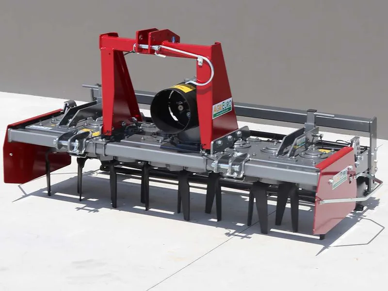 Herse rotative RH170 - largeur de travail 170 cm - 16 lames série médium - Rouleau à cage