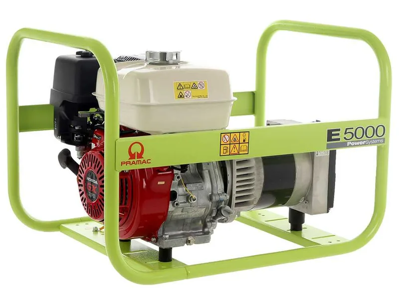 Pramac E 5000 - Groupe électrogène 4.6 KW monophasé à essence - avec moteur Honda GX 270