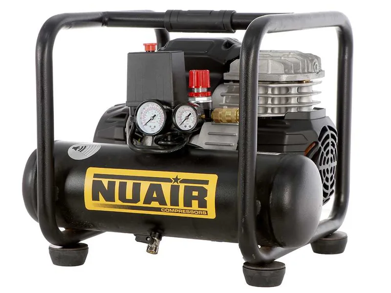 Nuair SIL 244/6 - Compresseur d'air électrique portatif monophasé silencieux, oil-less - Moteur 1.5 CV - 6 L