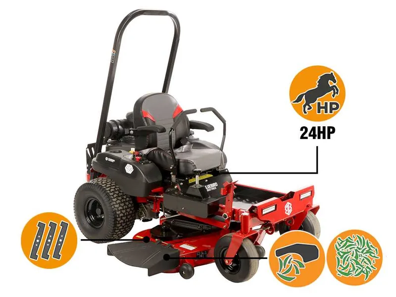 Blue Bird ZTR 50L PRO - Tondeuse autoportée à rayon de braquage zéro - Éjection latérale et coupe mulching