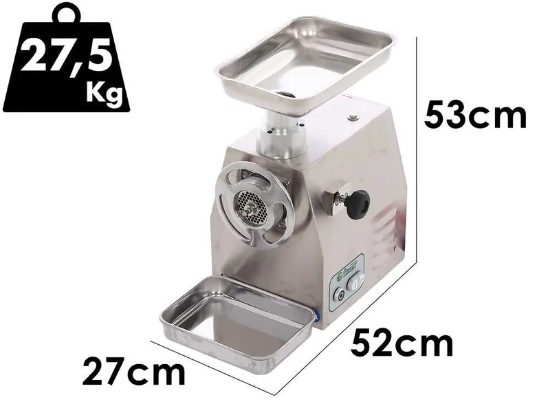 Fimar 22RS - Hachoir à viande électrique - 400 V - 1,5 CV - Groupe de hachage en aluminium - Avec inverseur de marche