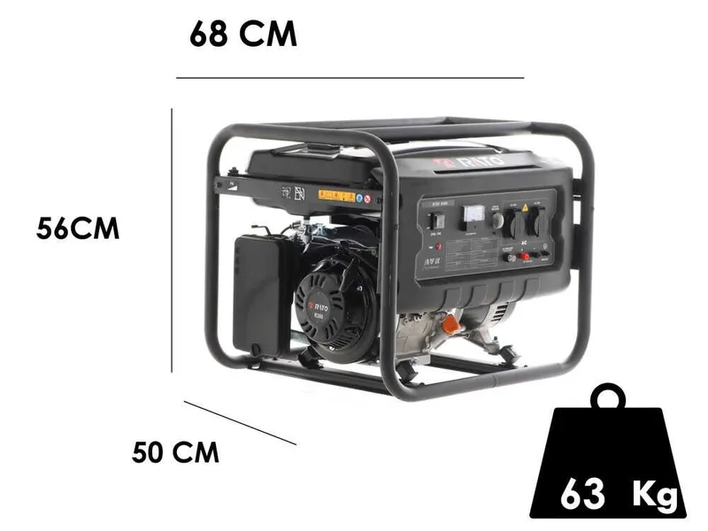 Rato R3800 AVR - Groupe électrogène à essence avec AVR 3.8 Kw - Continue 3.5 kW Monophasé