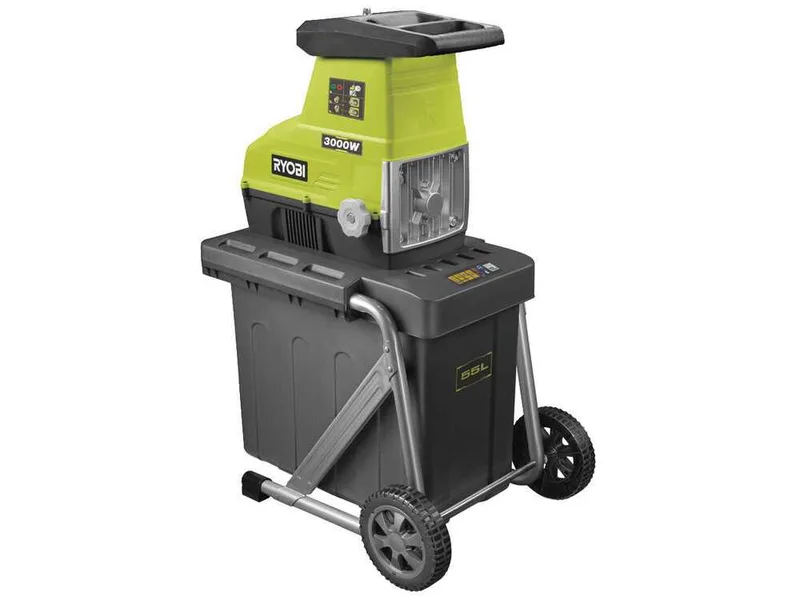 Ryobi RSH3045U - Broyeur de végétaux électrique - Bac de 55L - Diamètre de coupe de 45 mm - 3000 W