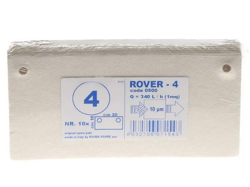 Type 4 - Cartons filtrants pour pompe-filtre Pulcino – 20x10 cm - 10 pièces
