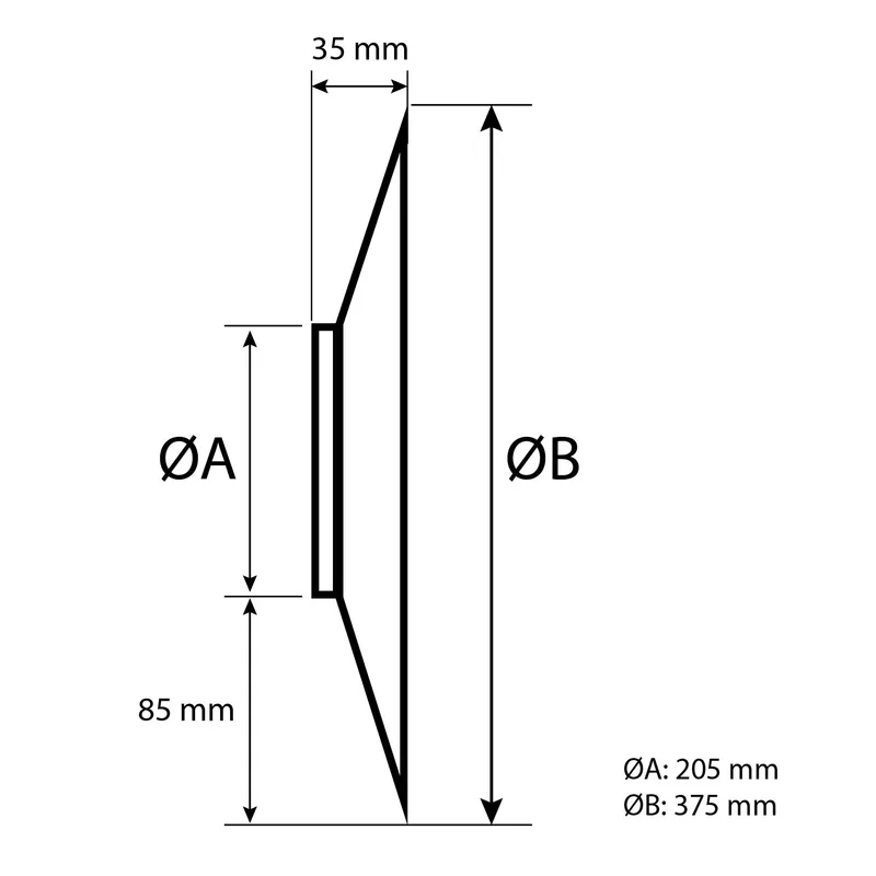 Schiedel rosace de raccordement 85 mm Ø150 mm brillant
