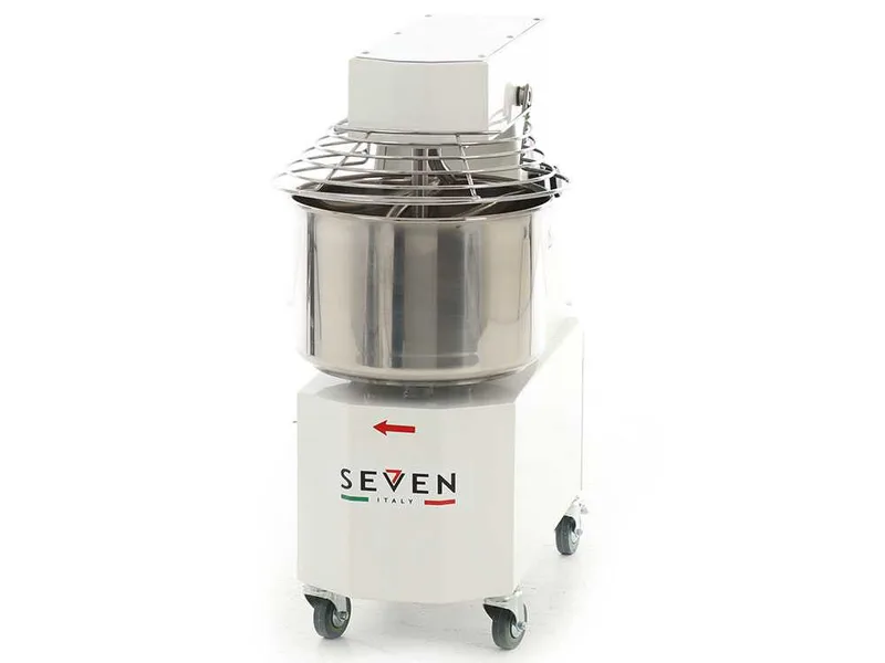 Pétrin à spirale professionnel Seven Italy GH 15 - 400 V - Avec roues et Minuterie