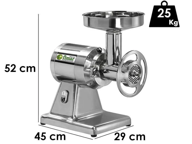 Fimar TC22TE - Hachoir à viande électrique - 230 V - 1.5 CV - Groupe de hachage INOX - Sans inverseur de marche