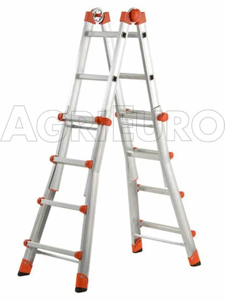 Gierre Peppina AL020DS - 2x8 marches, 4.70 m - Échelle télescopique en aluminium