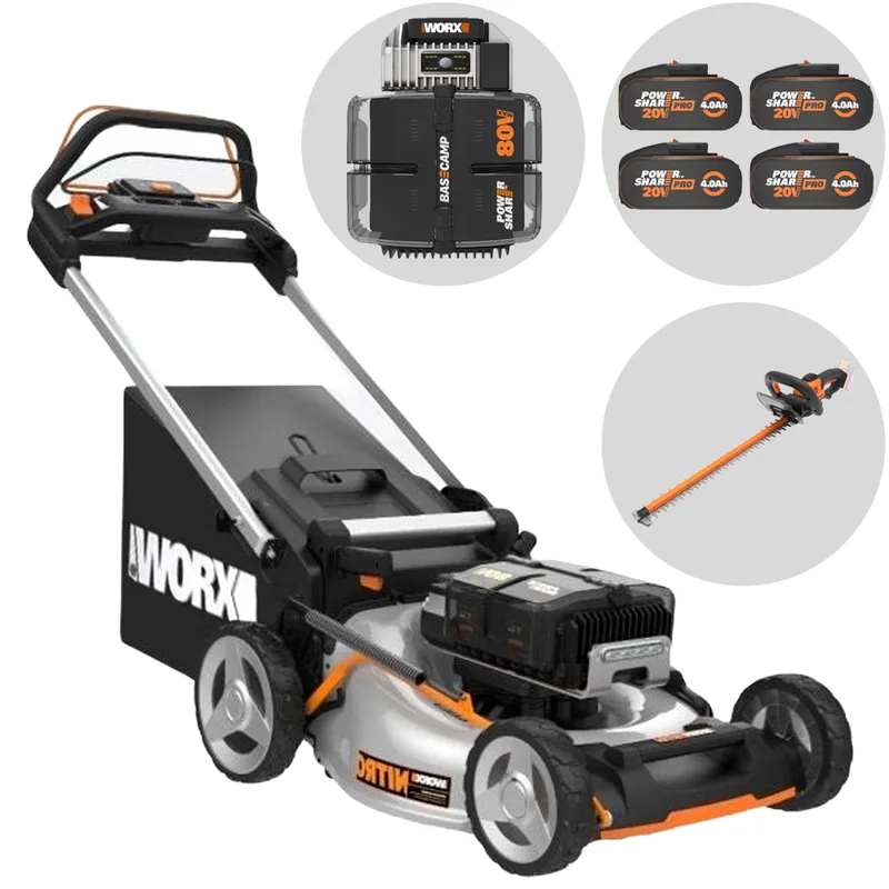 Tondeuse autotractée à batterie worx nitro WG761E - 80V / 4Ah - coupe de 51 cm