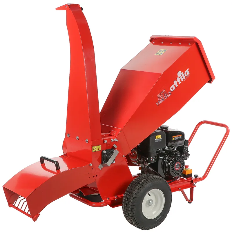 Attila ATS 1300 DLE - Broyeur de branches thermique - Moteur Loncin de 420 cm³ avec démarrage électrique - Double configuration d'éjection