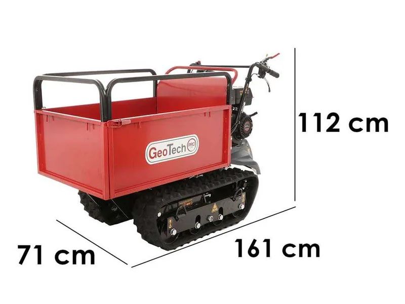 Brouette à chenilles GeoTech Pro GeoPorter H-540E Hydro - Caisson extensible hydraulique 500Kg